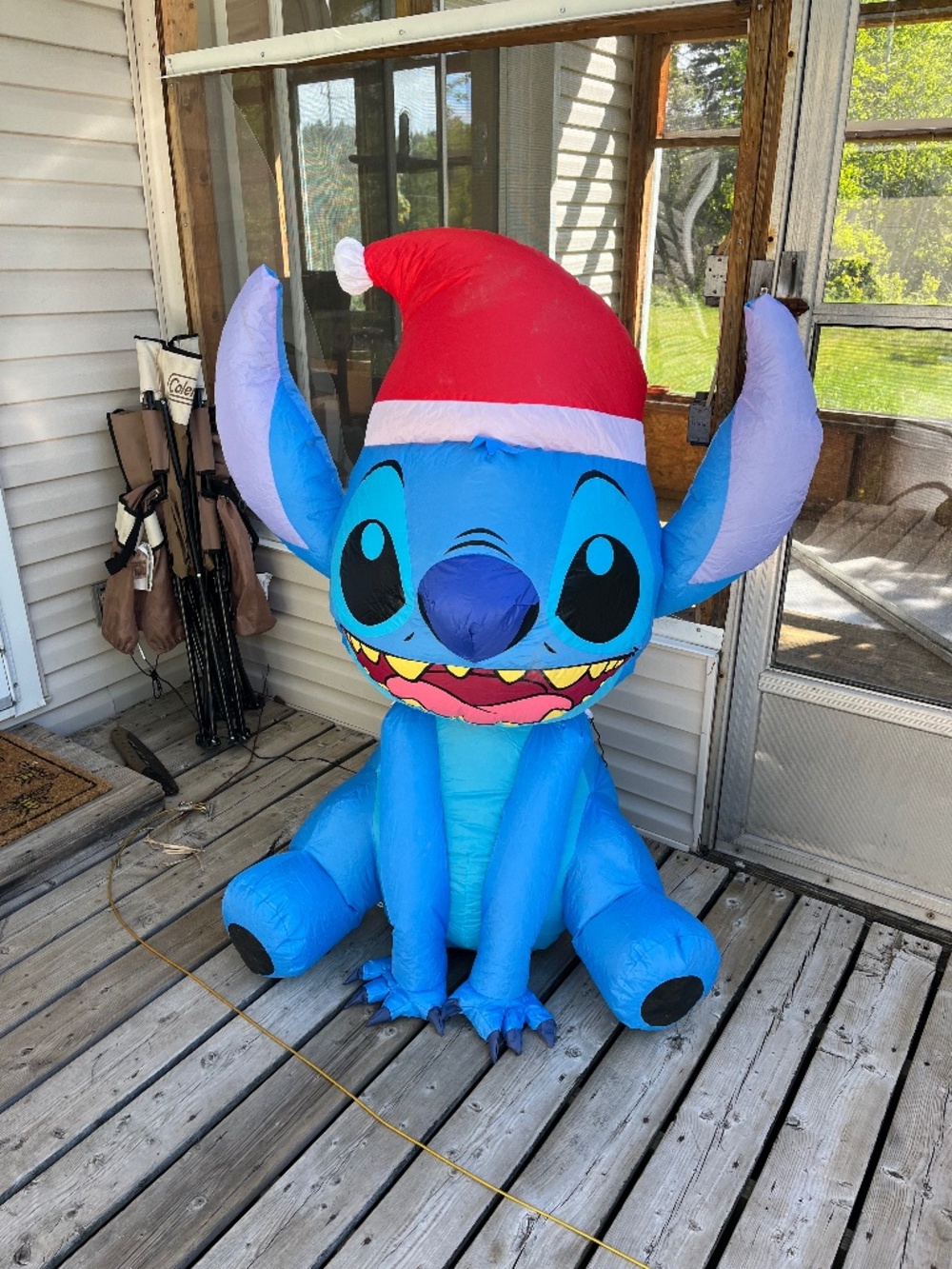 Stitch with Santa Hat Inflatable